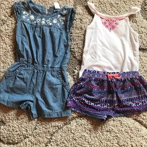 Set of 24 Month toddler girls outfits rompers EUC